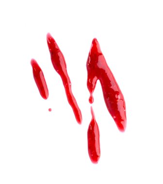 Ahududu reçeli çiselemesi beyaz arka planda izole edilmiş. Üst görünüm.