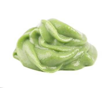 Beyaz bir arka plan üzerinde izole Wasabi sosu. Asyalı sıcak sos.