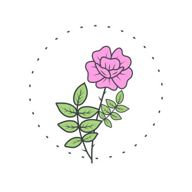 Köpek-gül çiçeği. Logo spa ve güzellik salonu, butik, organik dükkan, düğün, çiçek tasarımcısı, iç, fotoğraf, kozmetik için. Botanik çiçek elementi.