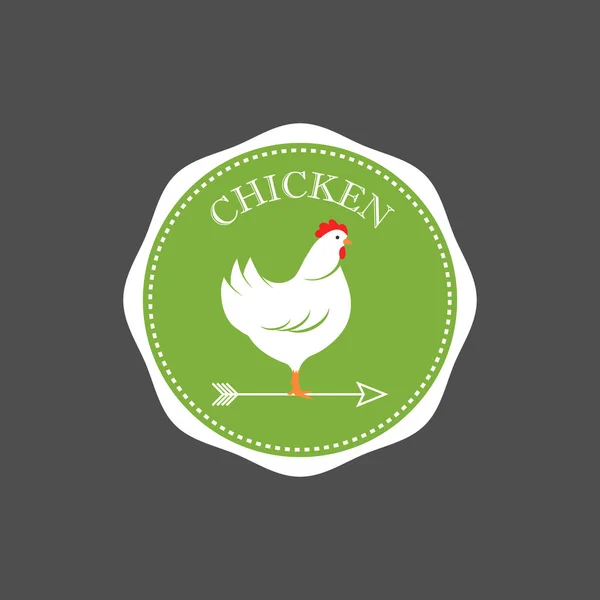 Premium chicken logo. Labels, badges and design elements. Organic style. Green eco chicken stickers. Vector Illustration.