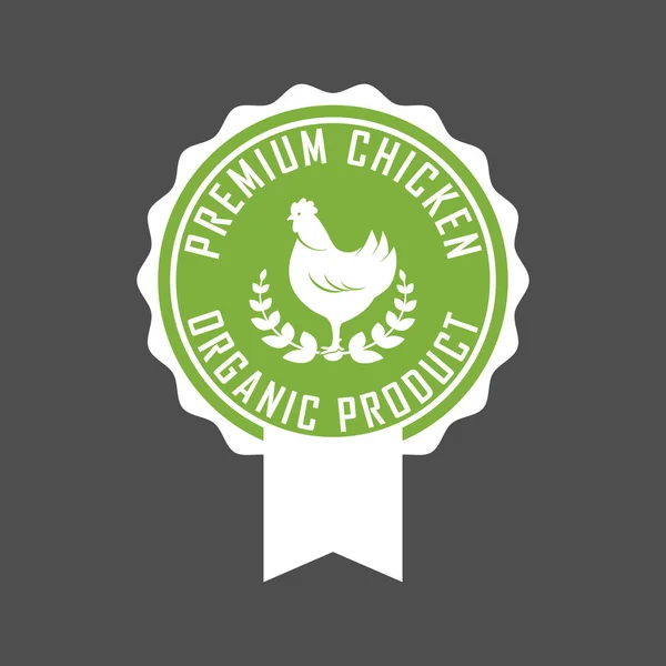 Logotipo de frango premium. Etiquetas, crachás e elementos de design. Estilo orgânico. Adesivos de galinha ecológica verde. Ilustração vetorial . — Vetor de Stock