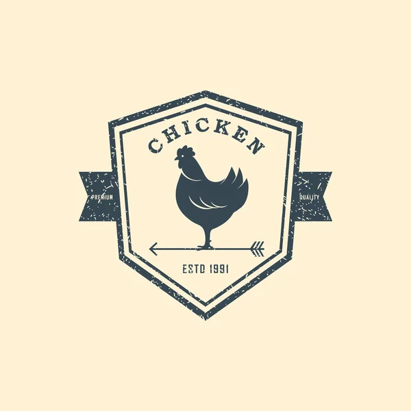 Logo pollo Premium. Etichette, distintivi ed elementi di design. Stile retrò. Illustrazione vettoriale . — Vettoriale Stock