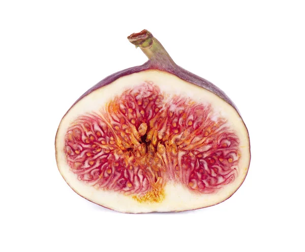 Fresh purple fig fruit isolated on white background. Ripe fig fruit. — Stock Photo, Image