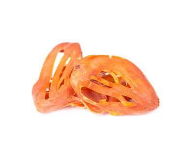 Topuz, hindistan cevizi çiçeği, myristica fragrans, beyaz arka plan üzerinde izole. Hint mutfağında doğal baharat. Pişirme ve tatlılar için Asya çeşni.