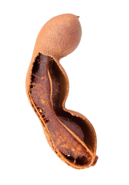 Tamarindo dulce aislado sobre fondo blanco. Frutas frescas de tamarindo . — Foto de Stock