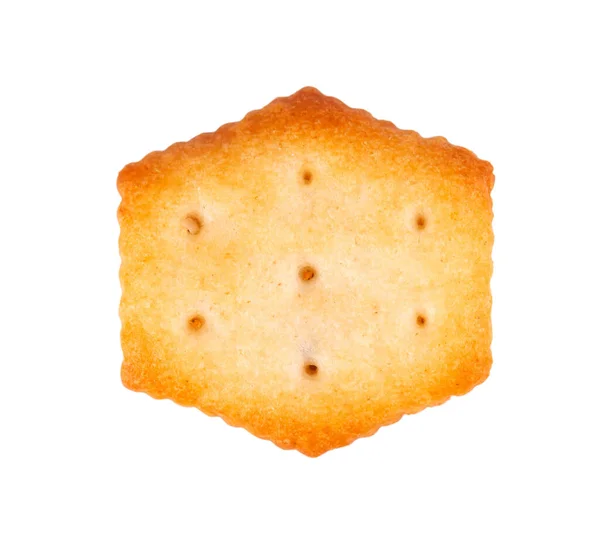 Cracker Izolované Bílém Pozadí Sušenky Suché Sušenky Izolovány Slaný Občerstvení — Stock fotografie