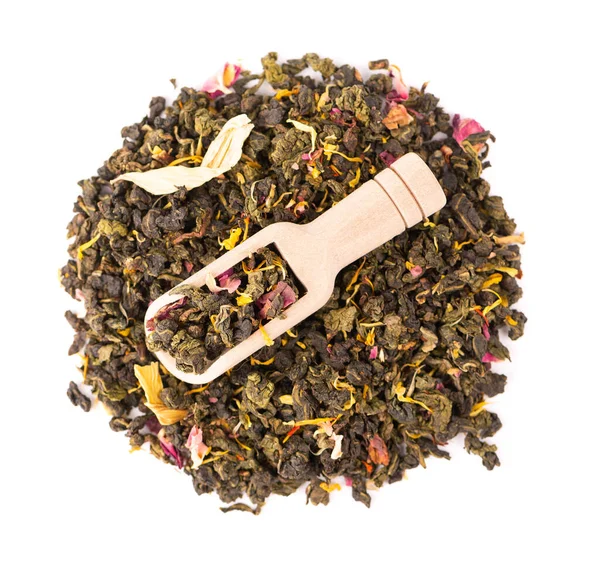 Binden Sie Guan Yin Tee Mit Den Blütenblättern Von Flieder — Stockfoto