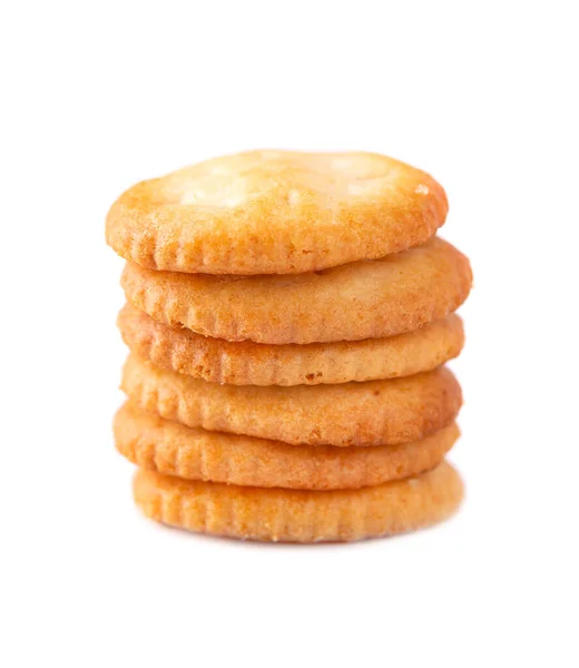 Galleta Aislada Sobre Fondo Blanco Galletas Secas Aisladas Snacks Salados — Foto de Stock