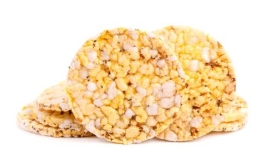 Chia tohumlu çıtır ekmek ve kekik otu, beyaz arka planda izole edilmiş. Millet cipsi. Düşük kalorili diyet yiyecekler.