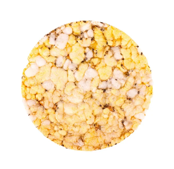 带有奇亚种子和牛至的脆饼 在白色背景上被隔离 小米片低热量的食物 顶部视图 — 图库照片