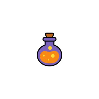 Halloween Potion Bottle Icon  Magic Elixir Vector