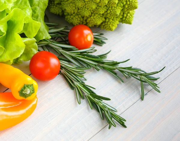 Ingredientes Ensalada Dispuestos Una Cara — Foto de Stock