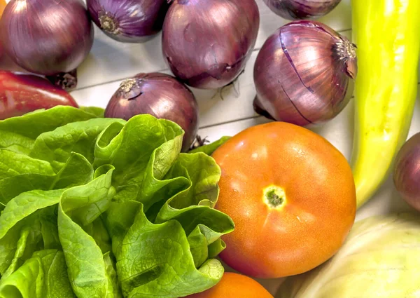 Surtido Ingredientes Ensalada Cruda — Foto de Stock