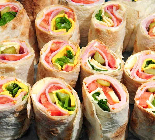 Buffet Wraps Filled Delicacies — Stock Photo, Image