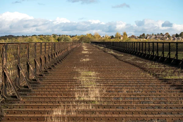 Bennerley Viaduct Wrought Iron Victorian Era Railway Bridge Spanning Erewash — Stock Photo, Image