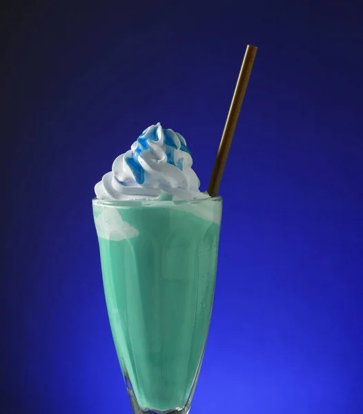 Milkshake Crème Avec Paille — Photo