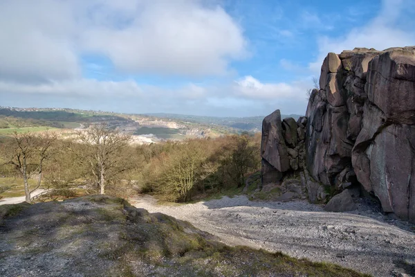 Pohled Black Rocks Derbyshire Peak District — Stock fotografie