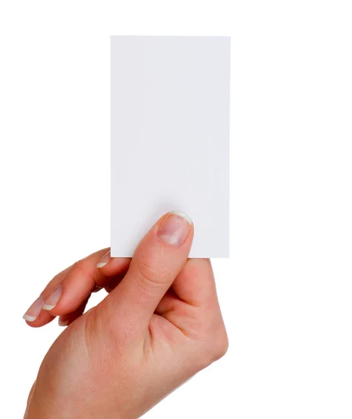 Hand Die Een Blanco Creditcard Vasthoudt — Stockfoto