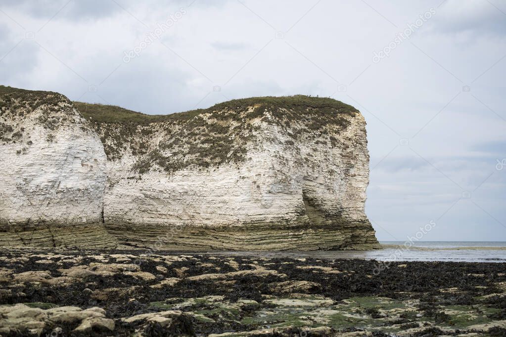 Chalk cliff headland image