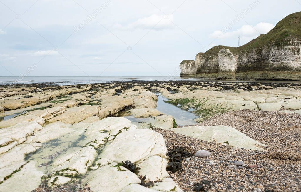 Coastal chalk cliffs landscape