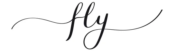 Kalligrafische Vliegenletters Geïsoleerd Witte Achtergrond — Stockvector