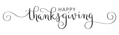 Mutlu Şükran Günü vektör fırça kaligrafi pankartımız.