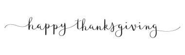 Mutlu Şükran Günü vektör fırça kaligrafi pankartımız.