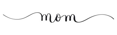 MOM black vector brush calligraphy banner with swashes clipart