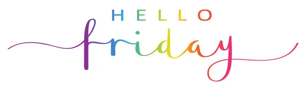 Hello Friday Pędzel Kaligrafia Koncepcja Słowo Typografia Baner — Wektor stockowy