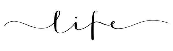 Life Cepillo Caligrafía Concepto Palabra Tipografía Banner — Vector de stock