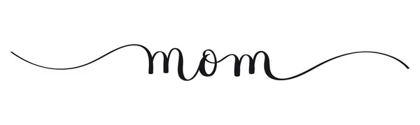 Mom Negro Vector Cepillo Caligrafía Banner Con Manchas — Vector de stock