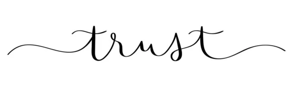 Trust Brush Caligrafía Concepto Palabra Tipografía Banner — Vector de stock