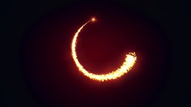 Parlak altın parçacıkları hilal şeklinde hilal şeklinde hilal şeklinde hilal şeklinde bir hilal oluşturuyorlar.