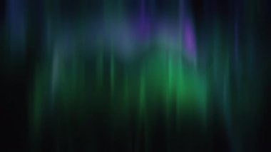 Gerçekçi parlak yeşil ve mor Aurora Borealis, Kuzey ışıkları pürüzsüz döngü