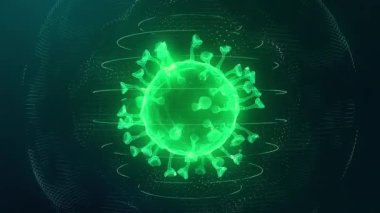 Gerçekçi roman Coronavirus 2019-nCov yeşil dijital ızgarasız döngü