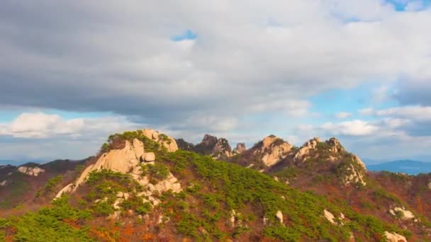Timelapse4K Otoño Montaña Dobongsan Parque Nacional Bukhansan Corea Del Sur — Vídeos de Stock