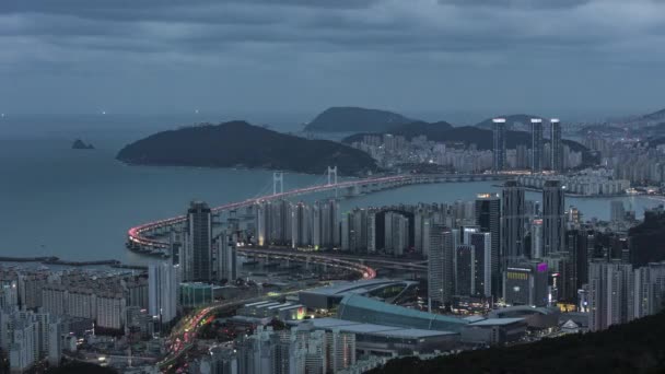 Südkoreanische Landschaften Der Skyline Von Busan City Und Downtown Busan — Stockvideo