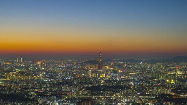 Time Lapse Sydkorea Skyline Seoul Den Bästa Utsikten Över Sydkorea — Stockvideo