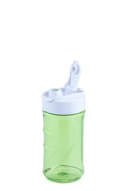 Tek boş, yeşil sallamak şişe beyaz arka plan üzerinde