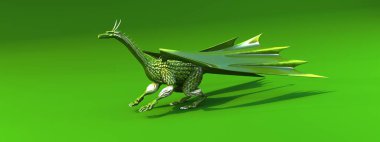 Arkadaki ejderha illüstrasyonu uçan hayvan