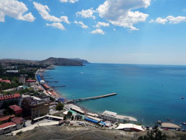 Deniz manzarası, sahil, iskele, güneşli, deniz, okyanus, koy