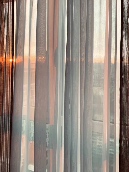 Window Sunrise Big City — 图库照片