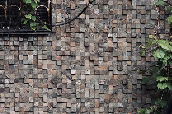 Tekstur Dinding Batu Bata Abu Abu Dan Merah Sebagai Latar — Stok Foto
