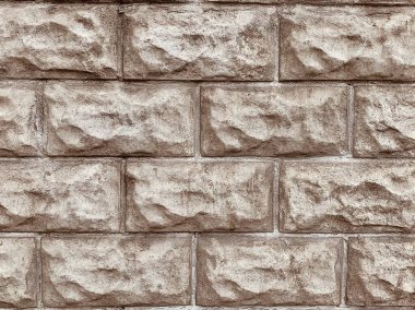 Arkaplan olarak taş tuğla deseni klasik kahverengi yol veya zemin