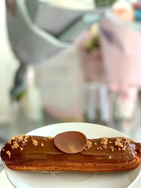 Gâteaux Chocolat Sucré Avec Des Inscriptions Sur Boîte Pour Fête — Photo