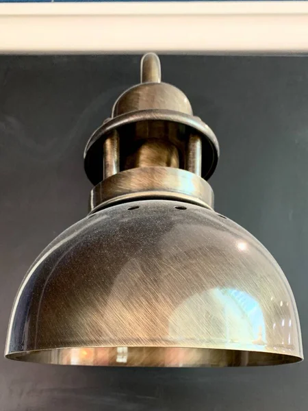 Антикварна Залізна Лампа Стіні Сіра — стокове фото