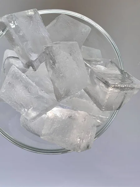 Πάγος Για Δροσιστικά Ποτά Διάφανο Ποτήρι — Φωτογραφία Αρχείου