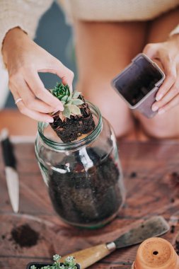 Bahçe güzel karışık ırk kadın.