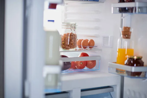 Picture Opened Fridge Groceries — Stock Photo, Image