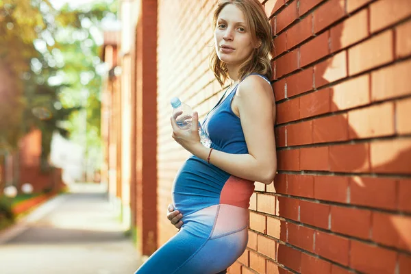 Sporturi Gravide Relaxare Aer Liber Lua Pauză — Fotografie, imagine de stoc